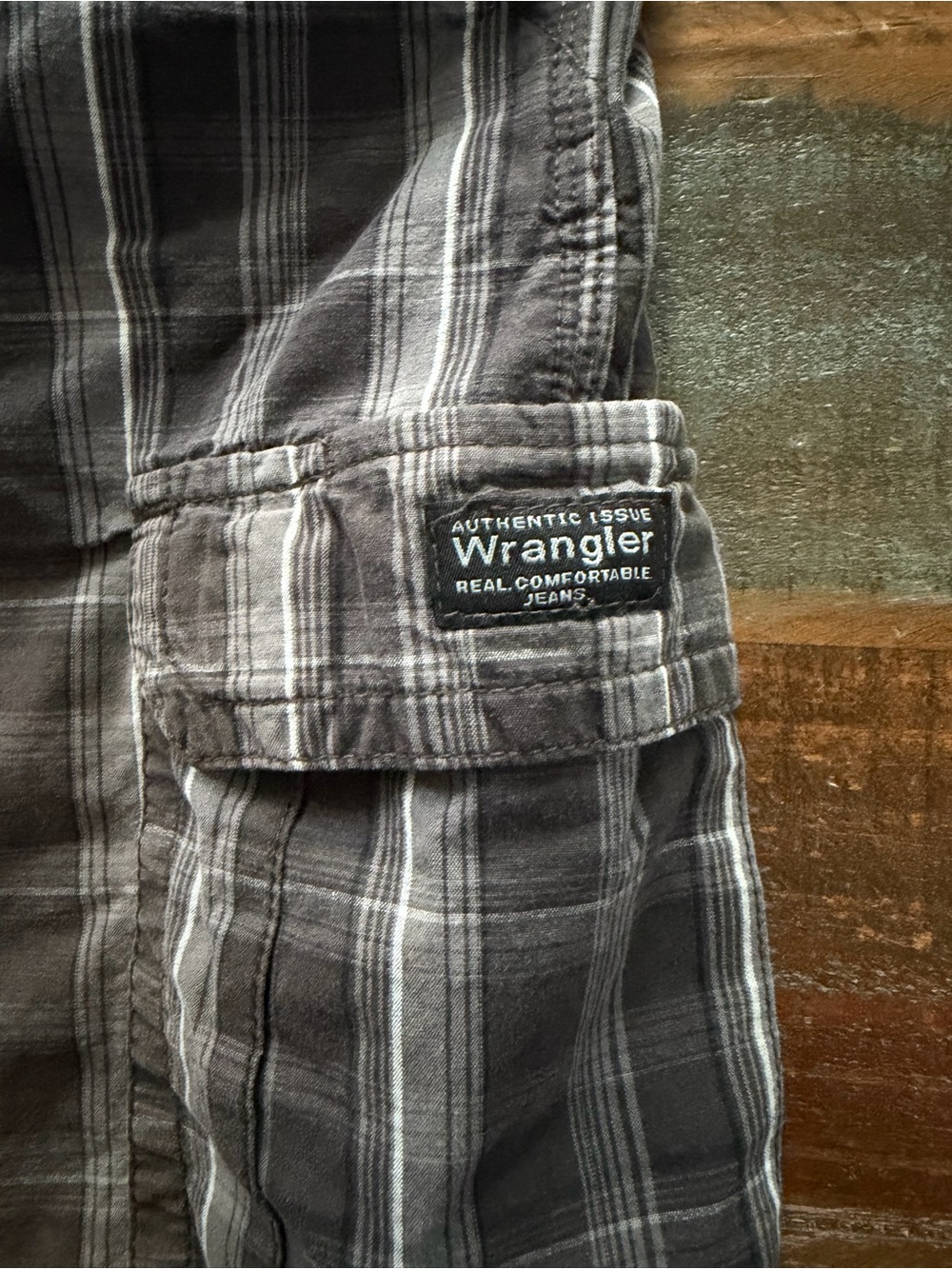 Wrangler Men’s 38 Authentic Issue Gray White Cargo Shorts | SKU 0174 - Picture 4 of 8
